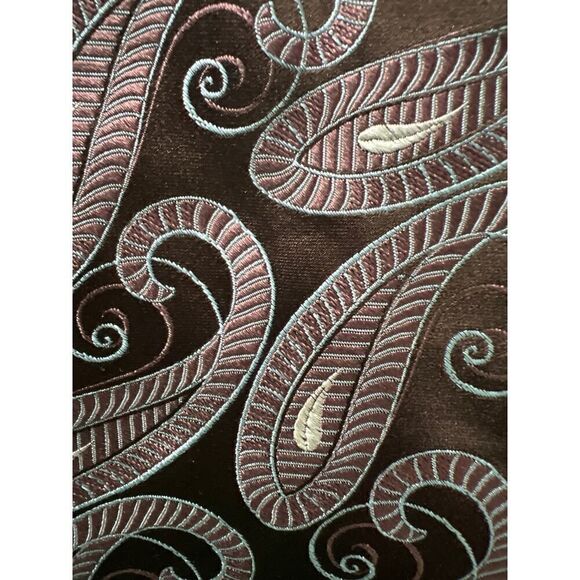 Ted Baker Neck Tie Brown Silk Paisley Tapestry - Picture 3 of 4